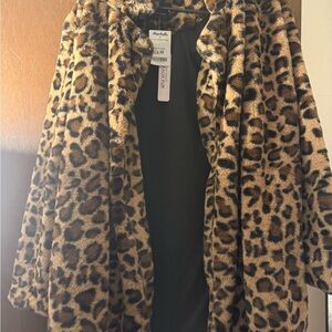 Marshalls Brown Leopard Print Teddy Jacket